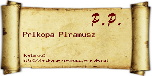 Prikopa Piramusz névjegykártya